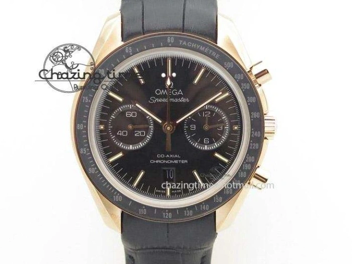 0410 Neat Speedmaster ’57 Co-Axial SS RG OMF 1:1 Best Edition Black Dial On Leather Strap A9300 (Free Leather Strap) 8067